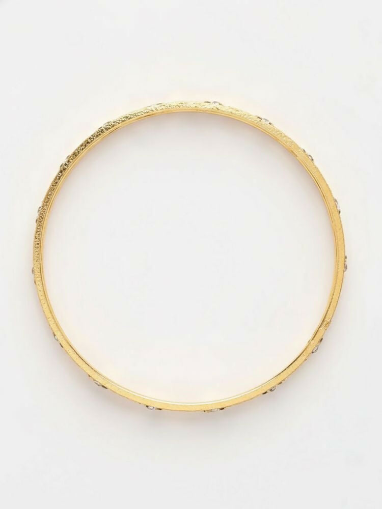 NVR Women Set of 2 Gold Plated CZ Stone Bangle
