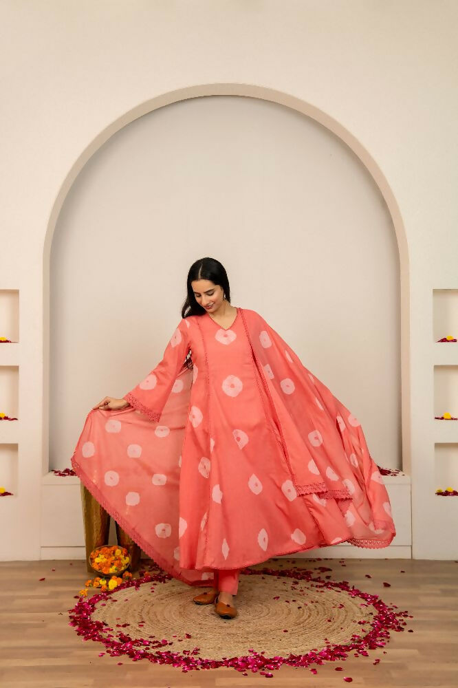 Joban Fashion Pink Tie & Dye Cotton Suit Set