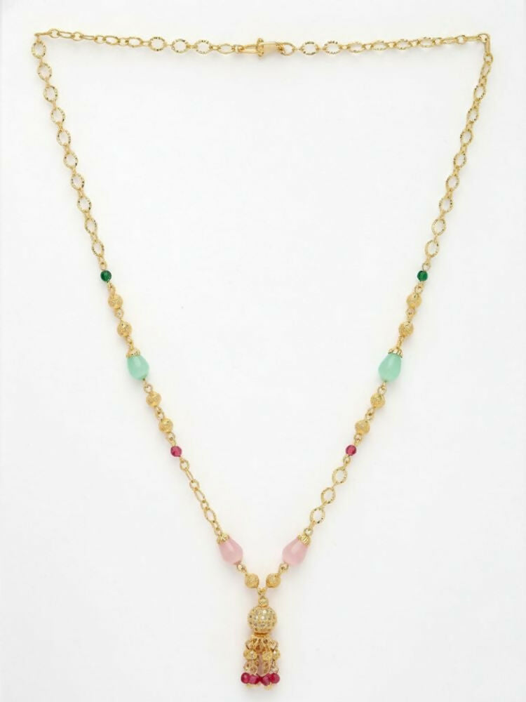 NVR Women Gold Plated Multicolour chain