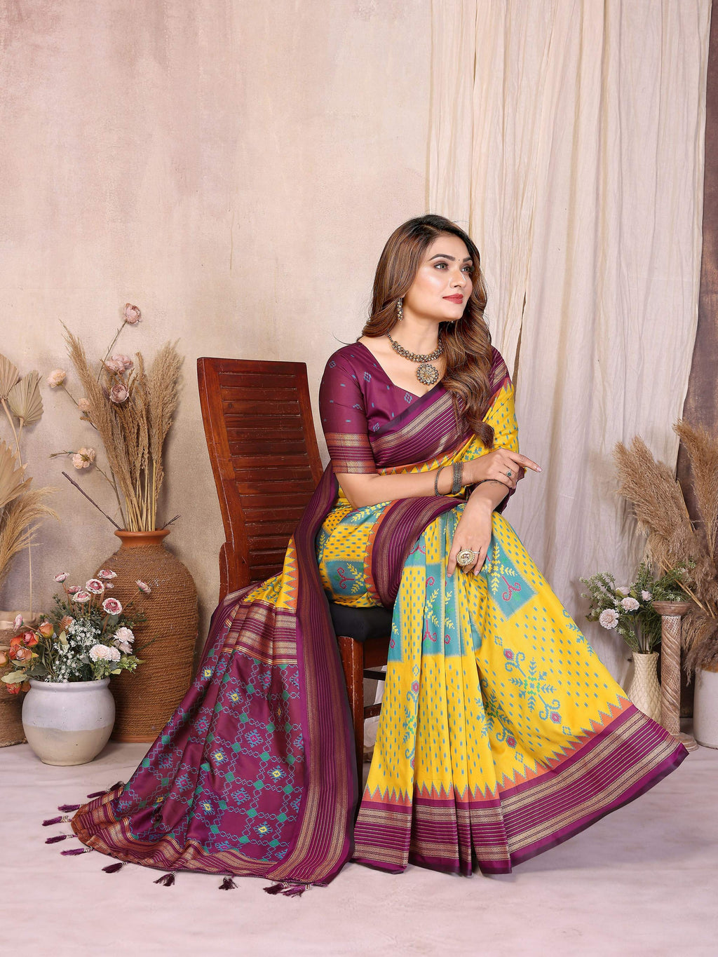 Aastha Fashion Yellow Soft Silk Weaving Saree