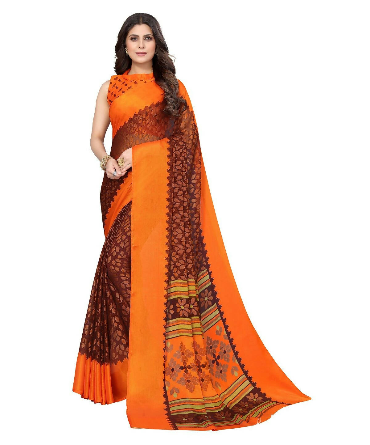 Vamika Maroon Chiffon Brasso Bollywood Style Woven Saree (ALIZA MAROON)