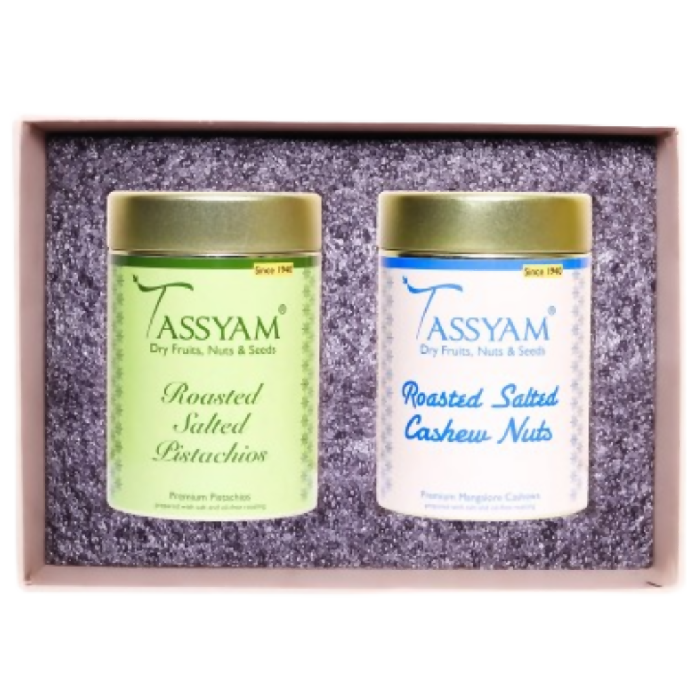 Tassyam Organics Dry Fruit Set - Salted Cashew and Pistachios