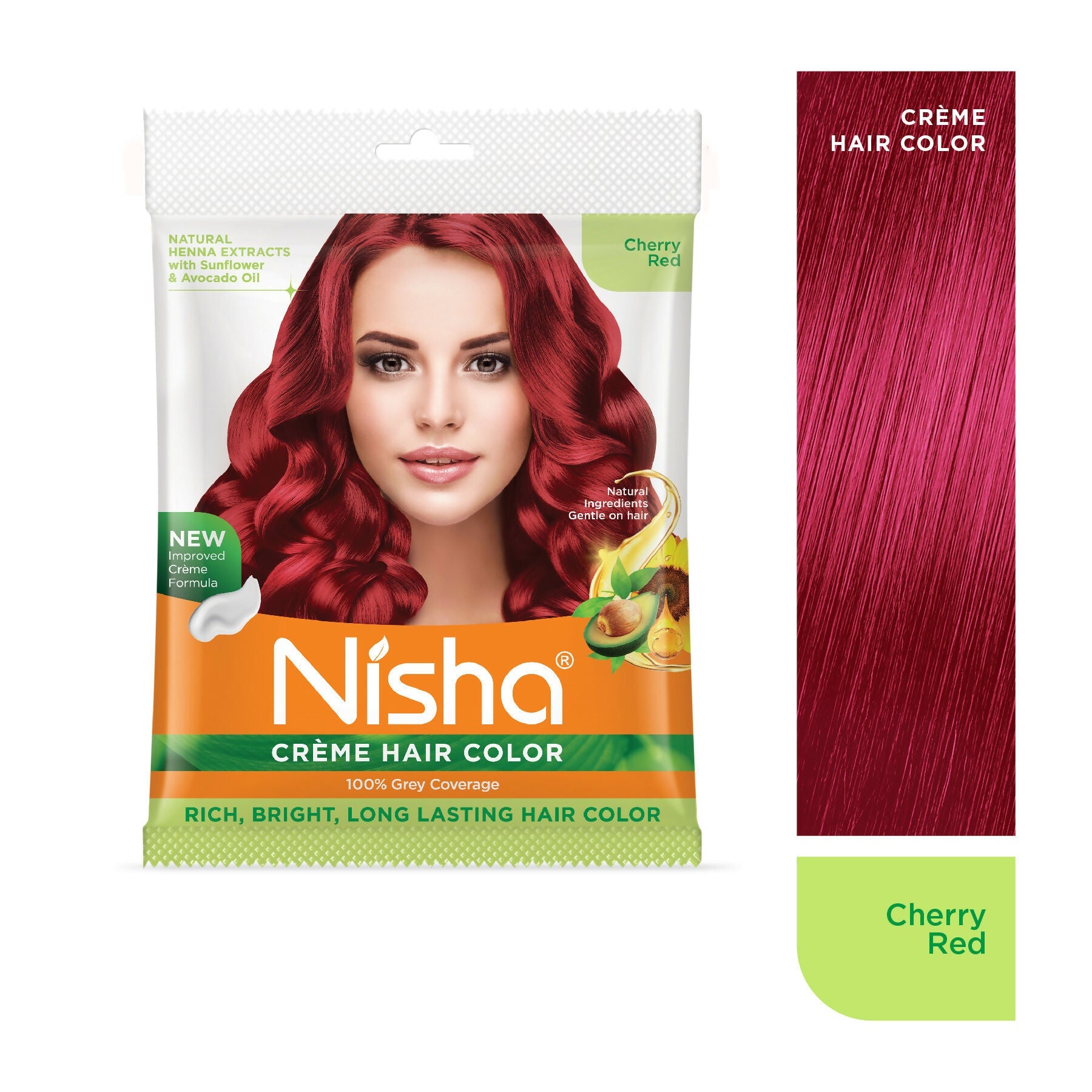 Nisha Creme Hair Color for Women - Cherry-Red