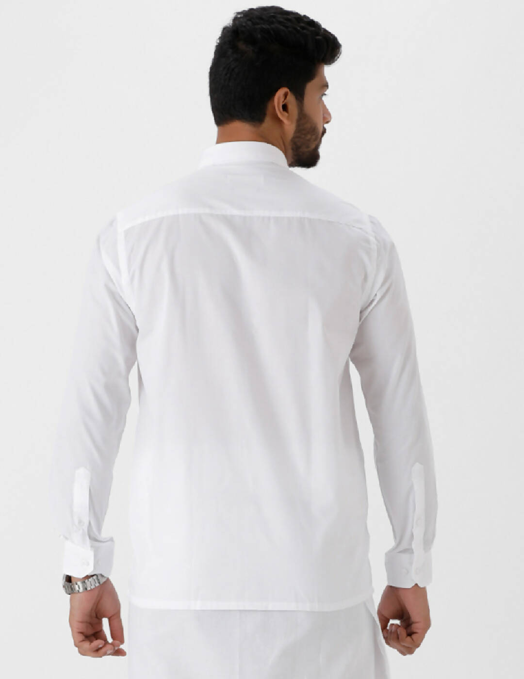Ramraj Cotton Mens Full Sleeve White Shirt Plus Size - Luxury Cotton
