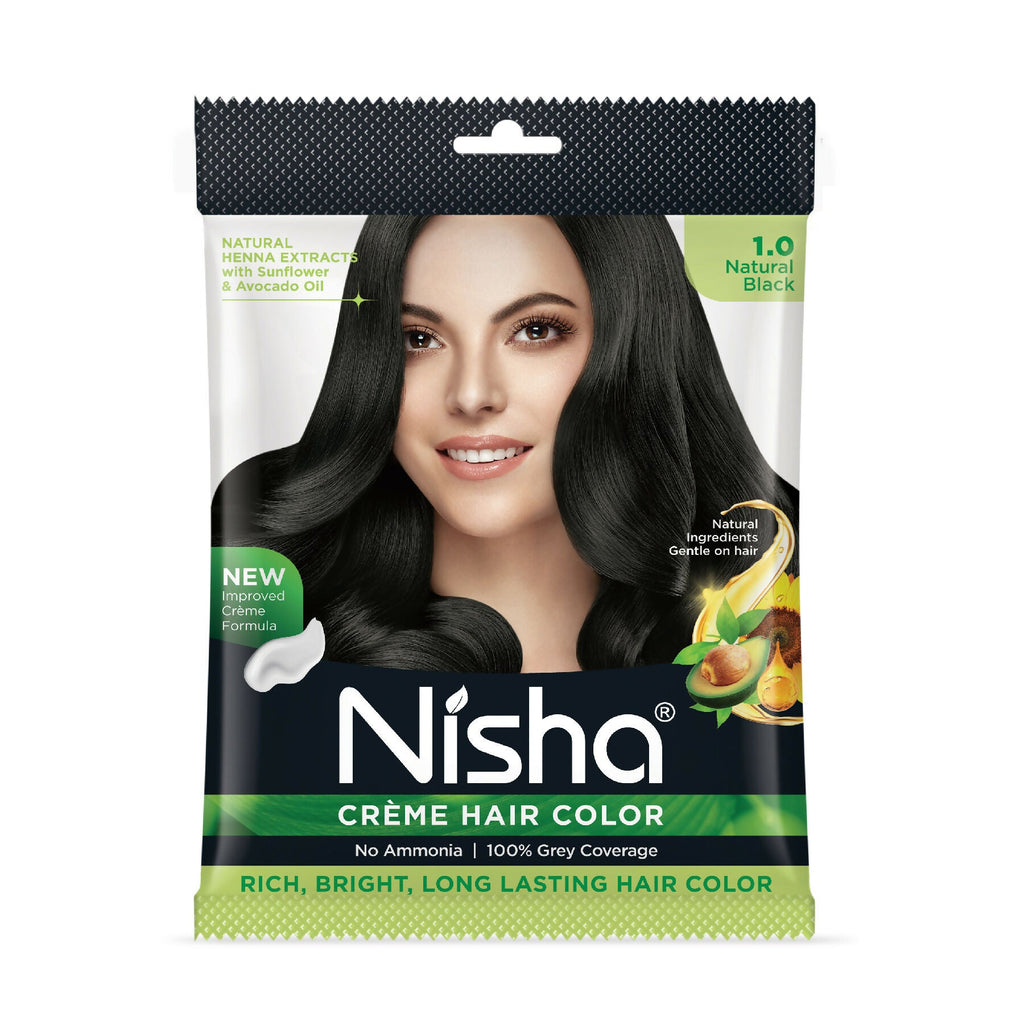 Nisha Creme Hair Color for Women - Natural Black
