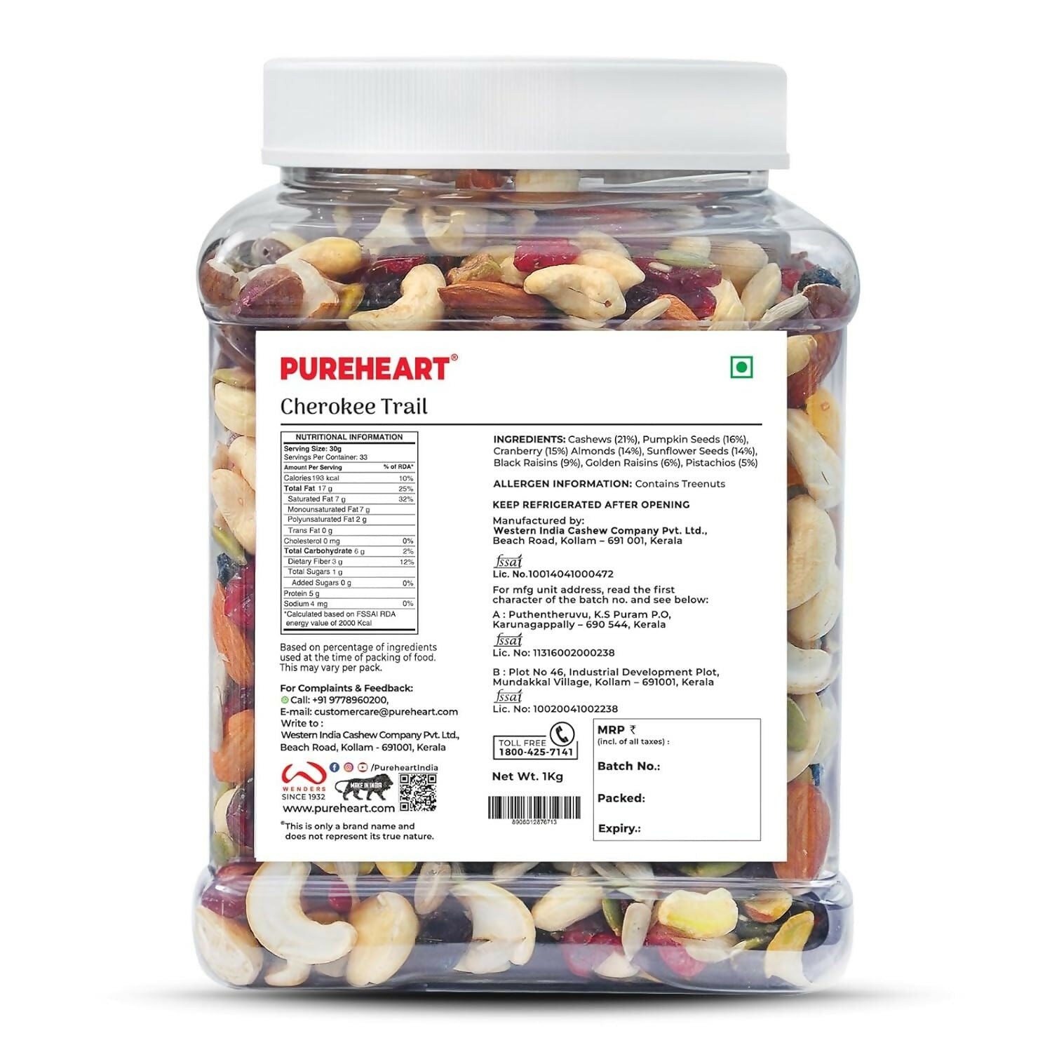 Pureheart Nutmix Cherokee Premium Trail Mix