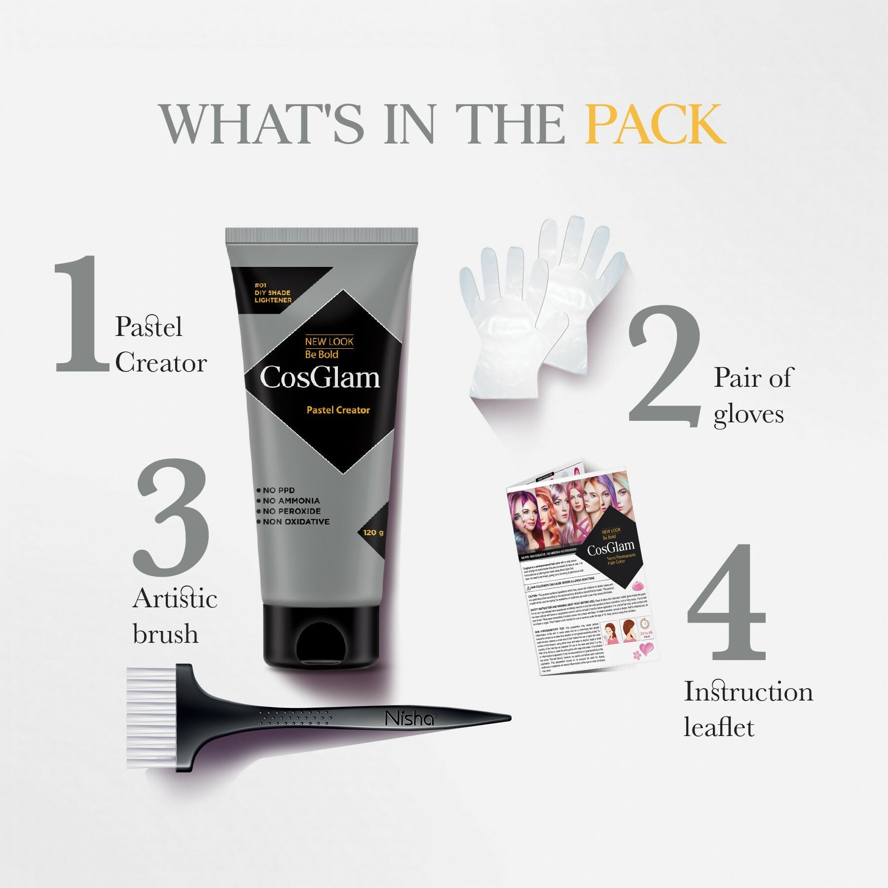 Cosglam Semi Permanent Hair Color for Women & Men-Pastel Creator