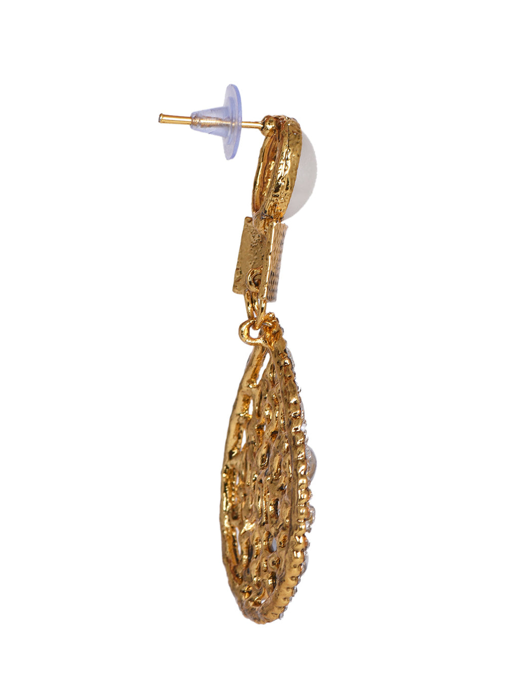 Gold-Polished Alloy Traditional Look Pearl Studded Earrings - The Pari