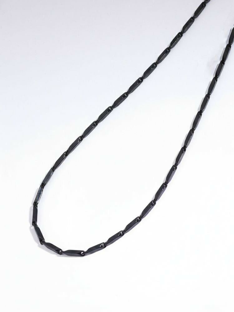 NVR Men's Black Toned Silver plated chain